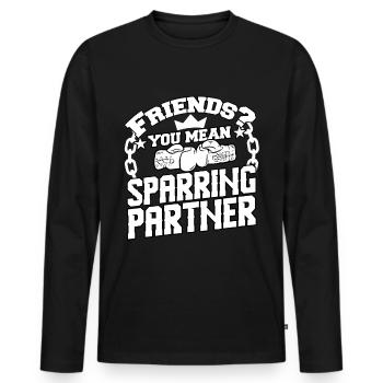 Boxen - Männer Premium Bio Langarmshirt - Schwarz - Vorne - Nico (187cm)