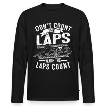 Swimming pool - Men's Premium Organic Long Sleeve Shirt - black - Front - Nico (187cm)
