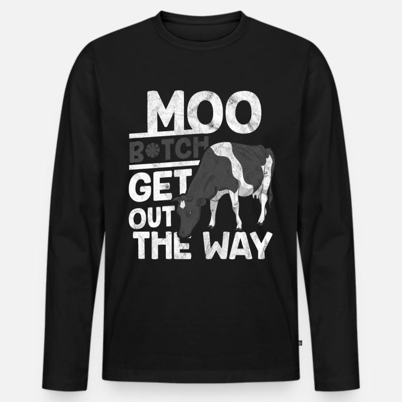 Kuh - Männer Premium Bio Langarmshirt - Schwarz