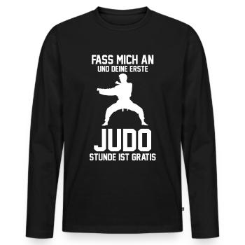 Judo Kampfsport Kampfkunst Judoka Judokämpfer Gesc - Männer Premium Bio Langarmshirt - Schwarz - Vorne - Nico (187cm)