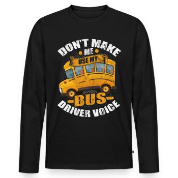Bus - Männer Premium Bio Langarmshirt - Schwarz - Vorne - Nico (187cm)