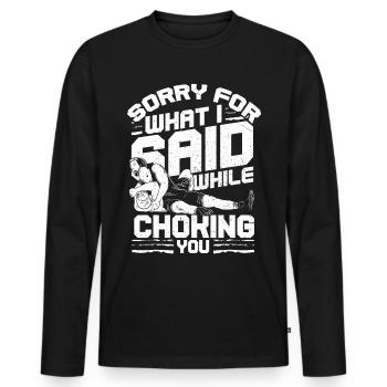 Wrestling - Männer Premium Bio Langarmshirt - Schwarz - Vorne - Nico (187cm)