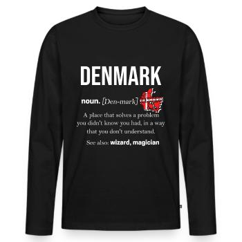Dänemark Kopenhagen Skandinavien Danish Europa - Männer Premium Bio Langarmshirt - Schwarz - Vorne - Nico (187cm)
