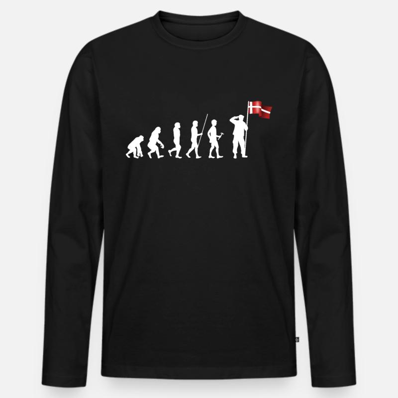 Dänemark - Männer Premium Bio Langarmshirt - Schwarz