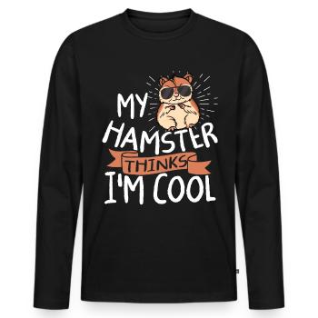 Hamster rodent - Men's Premium Organic Long Sleeve Shirt - black - Front - Nico (187cm)