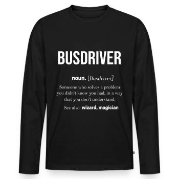 Bus - Männer Premium Bio Langarmshirt - Schwarz - Vorne - Nico (187cm)