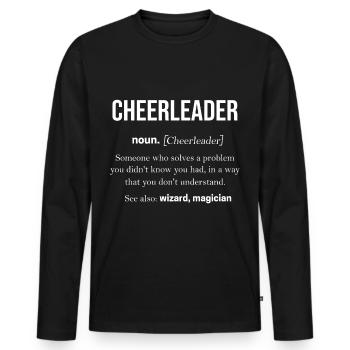 pom-pom girl - T-shirt manches longues Premium bio Homme - noir - Devant - Nico (187cm)