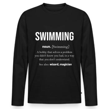 nager - T-shirt manches longues Premium bio Homme - noir - Devant - Nico (187cm)