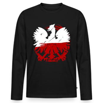 Polen - Männer Premium Bio Langarmshirt - Schwarz - Vorne - Nico (187cm)