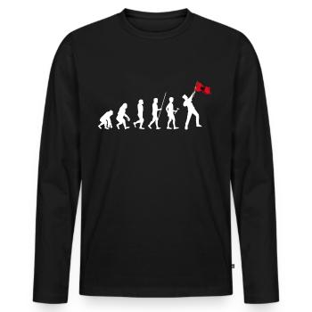 Albania Kosovo Tirana Balkans Shqip Albanian Flag - Men's Premium Organic Long Sleeve Shirt - black - Front - Nico (187cm)