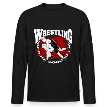 Wrestling - Männer Premium Bio Langarmshirt - Schwarz - Vorne - Nico (187cm)