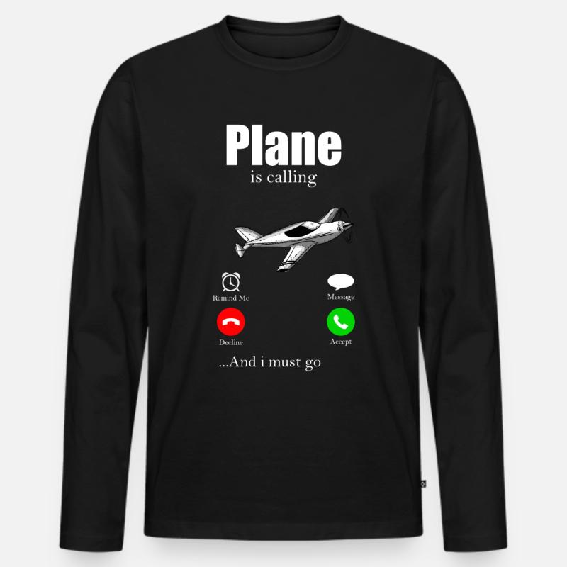 Pilot - Männer Premium Bio Langarmshirt - Schwarz