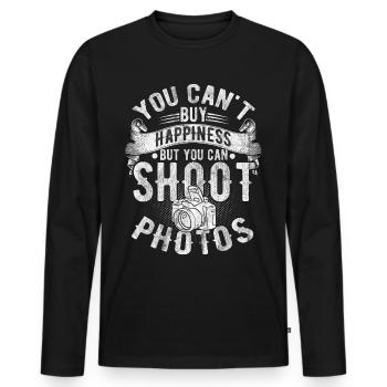 Fotograf Kamera fotokamera Objektiv Foto Geschenk - Männer Premium Bio Langarmshirt - Schwarz - Vorne - Nico (187cm)