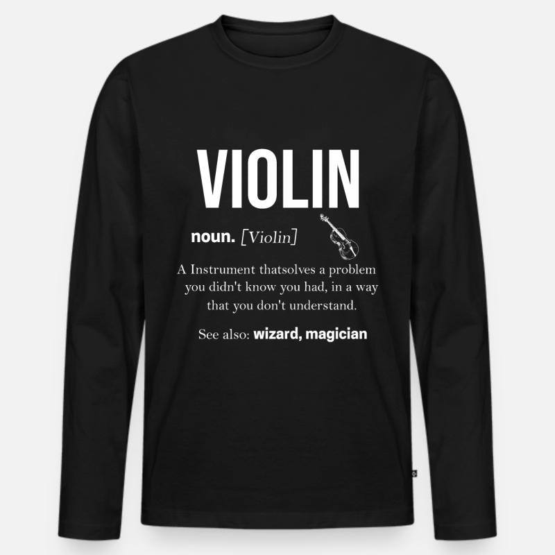 Violine - Männer Premium Bio Langarmshirt - Schwarz