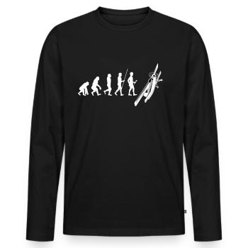 Pilote - T-shirt manches longues Premium bio Homme - noir - Devant - Nico (187cm)