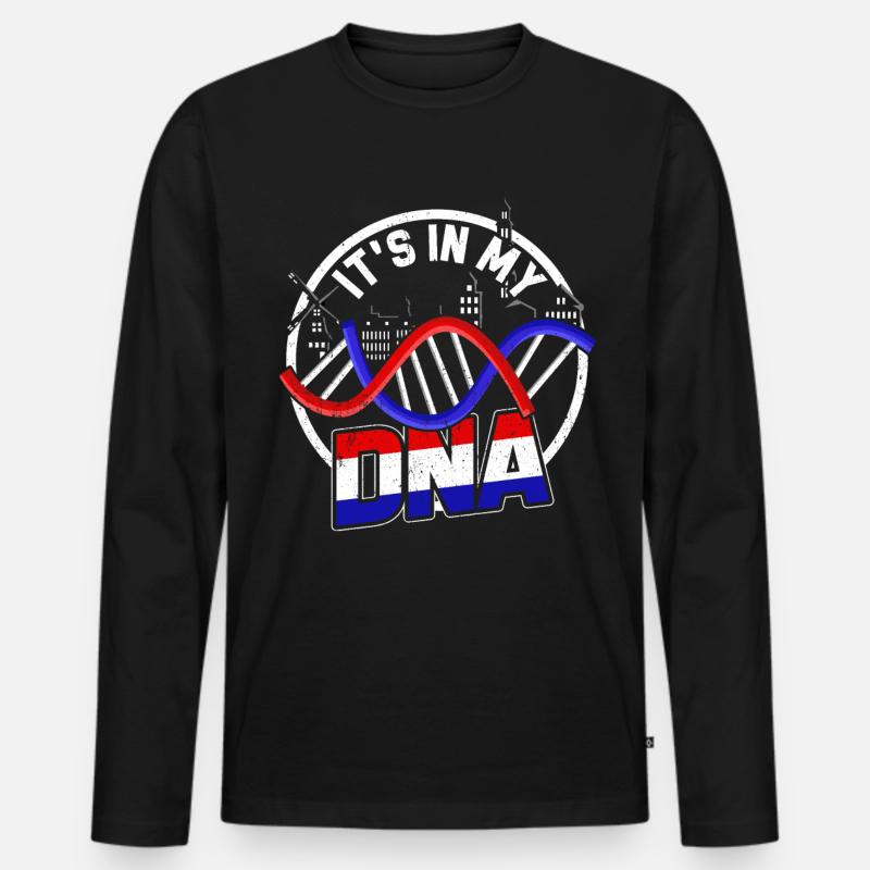 Niederlande - Männer Premium Bio Langarmshirt - Schwarz