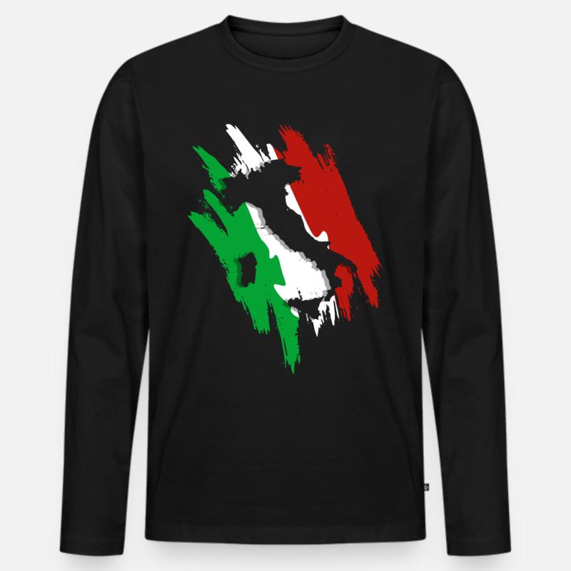 Italien - Männer Premium Bio Langarmshirt - Schwarz