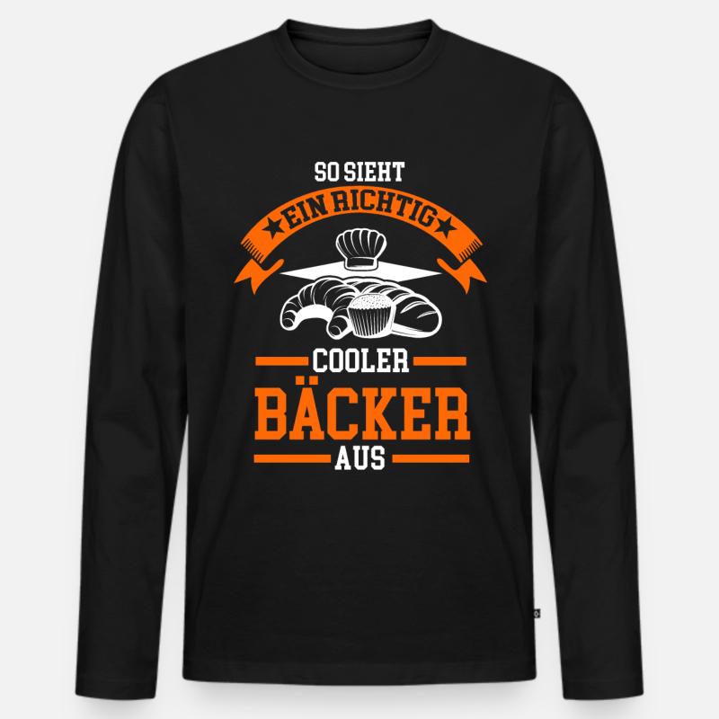 Bäcker Bäckermeister Geschenk - Männer Premium Bio Langarmshirt - Schwarz