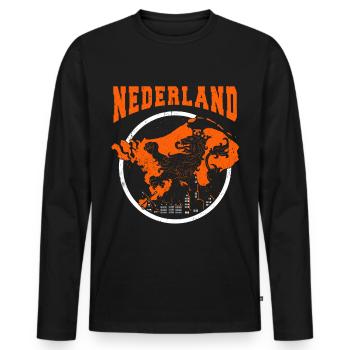 Netherlands - Men's Premium Organic Long Sleeve Shirt - black - Front - Nico (187cm)