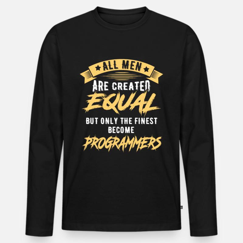 Programmer Coder Developer Gift - Men's Premium Organic Long Sleeve Shirt - black