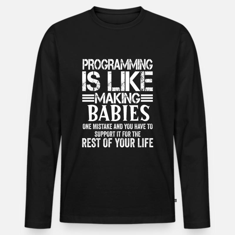 Programmierer Informatiker Coder Geschenk - Männer Premium Bio Langarmshirt - Schwarz