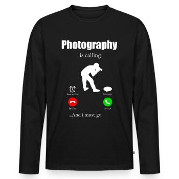 Fotograf Kamera Spiegelreflex Objektiv Foto Camera - Männer Premium Bio Langarmshirt - Schwarz - Vorne - Nico (187cm)