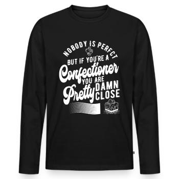 Pastry Chef Confectioner - Men's Premium Organic Long Sleeve Shirt - black - Front - Nico (187cm)