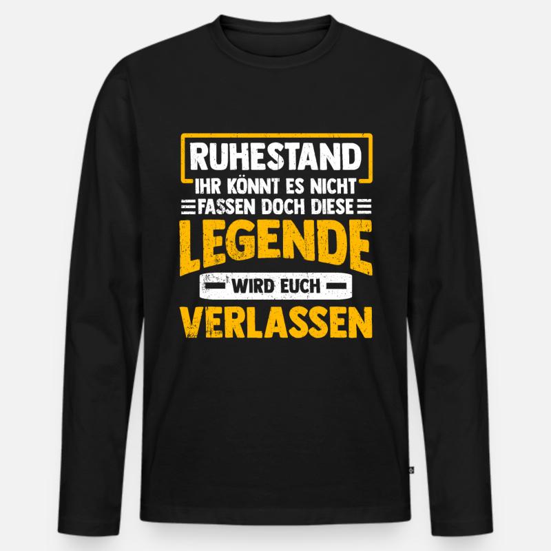 Rentner - Männer Premium Bio Langarmshirt - Schwarz