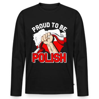 Poland Gift Gdansk Polska Pole Krakow gdask - Men's Premium Organic Long Sleeve Shirt - black - Front - Nico (187cm)