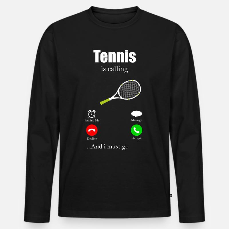Tennis - Männer Premium Bio Langarmshirt - Schwarz