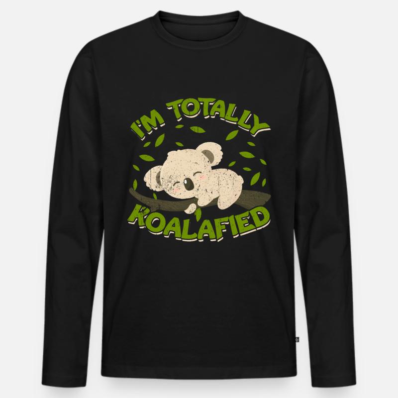 Koala - Männer Premium Bio Langarmshirt - Schwarz