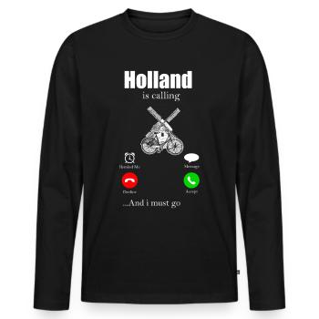 Netherlands - Men's Premium Organic Long Sleeve Shirt - black - Front - Nico (187cm)