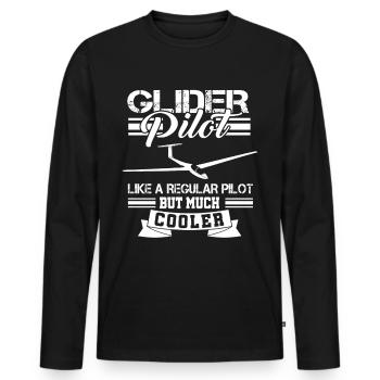 Glider Pilot Glider - Men's Premium Organic Long Sleeve Shirt - black - Front - Nico (187cm)