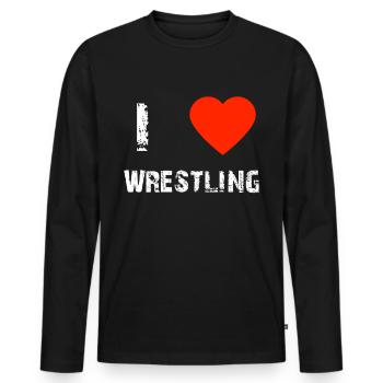 Wrestling - Männer Premium Bio Langarmshirt - Schwarz - Vorne - Nico (187cm)