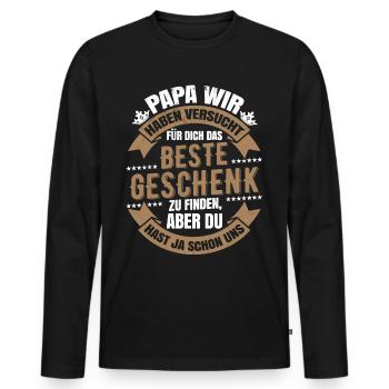 Vatertag - Männer Premium Bio Langarmshirt - Schwarz - Vorne - Nico (187cm)