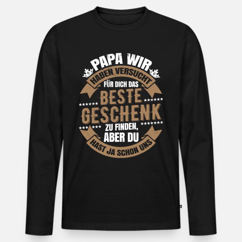 Vatertag - Männer Premium Bio Langarmshirt - Schwarz
