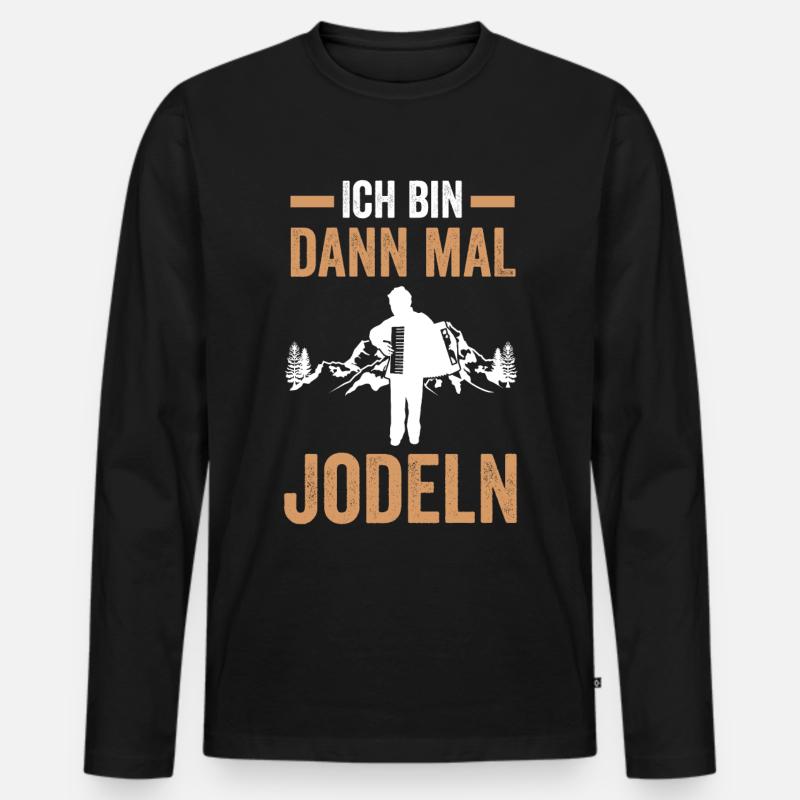 Jodler Jodelgesang Jodel Lied - Männer Premium Bio Langarmshirt - Schwarz