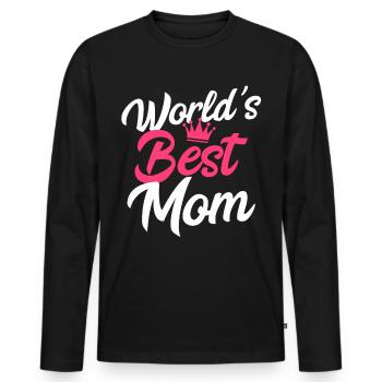 Best Mom Mother's Day - Men's Premium Organic Long Sleeve Shirt - black - Front - Nico (187cm)