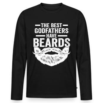 Pate-Bart - Männer Premium Bio Langarmshirt - Schwarz - Vorne - Nico (187cm)
