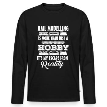 Model railway model railway railway - Men's Premium Organic Long Sleeve Shirt - black - Front - Nico (187cm)