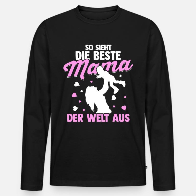 Muttertag - Männer Premium Bio Langarmshirt - Schwarz