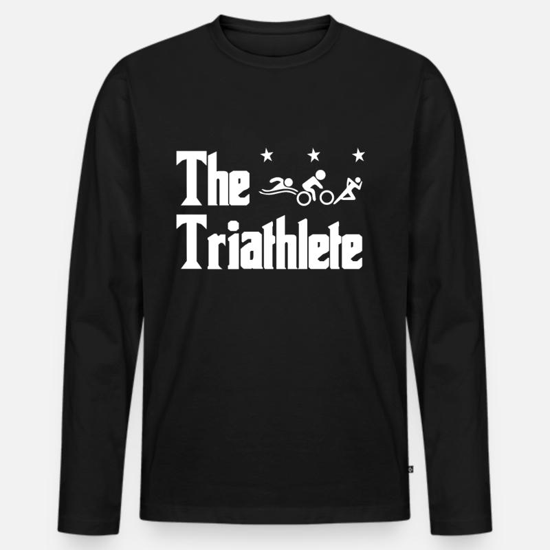 Triathlon - Männer Premium Bio Langarmshirt - Schwarz