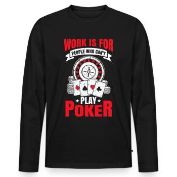 Poker Gift Poker Chips Cards Casino All in - Men's Premium Organic Long Sleeve Shirt - black - Front - Nico (187cm)