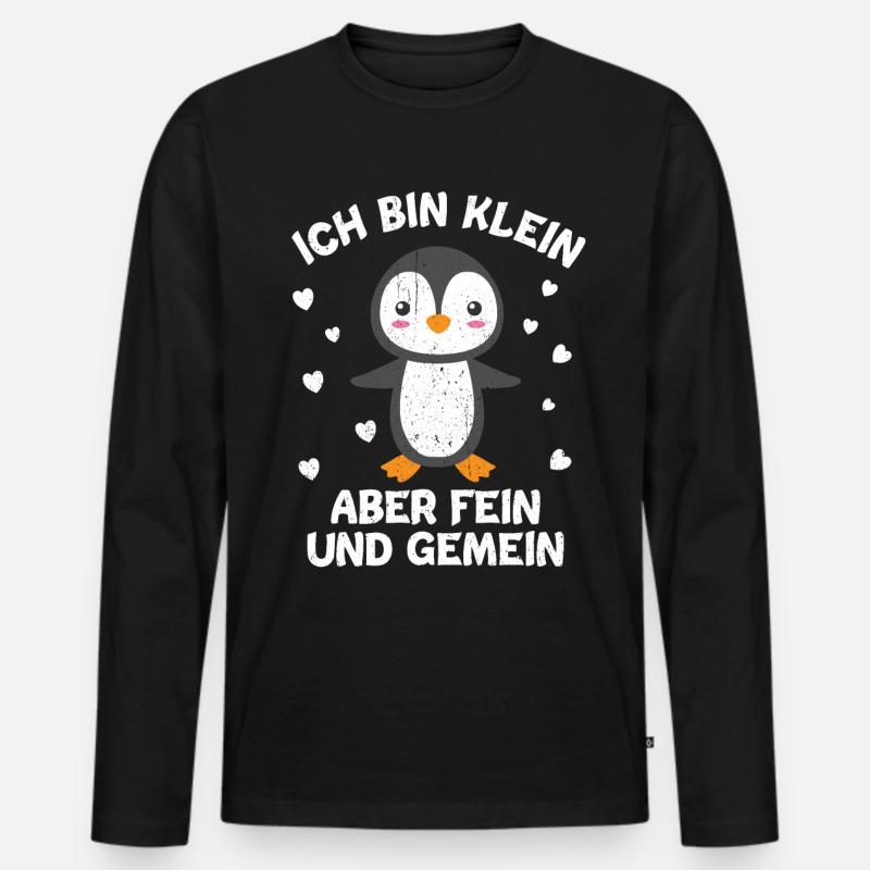 Pinguin - Männer Premium Bio Langarmshirt - Schwarz