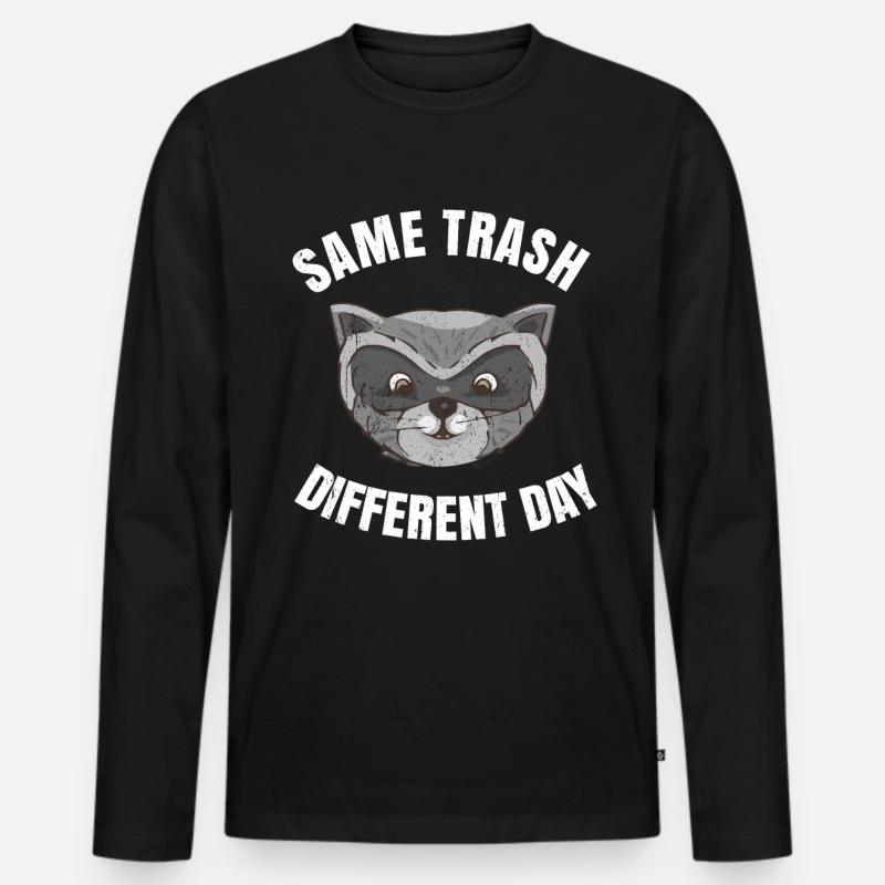 Waschbär - Männer Premium Bio Langarmshirt - Schwarz