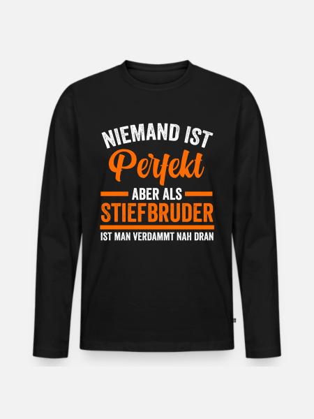 Perfekter Stiefbruder - Männer Premium Bio Langarmshirt - Schwarz