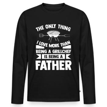 Barbecue - T-shirt manches longues Premium bio Homme - noir - Devant - Nico (187cm)