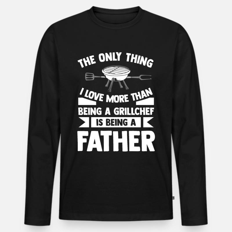 Grillen - Männer Premium Bio Langarmshirt - Schwarz