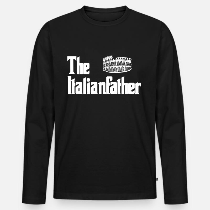 Italien - Männer Premium Bio Langarmshirt - Schwarz