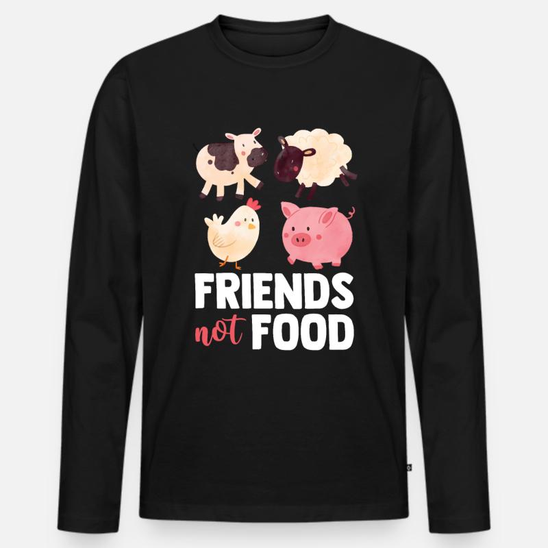 Vegan - Männer Premium Bio Langarmshirt - Schwarz